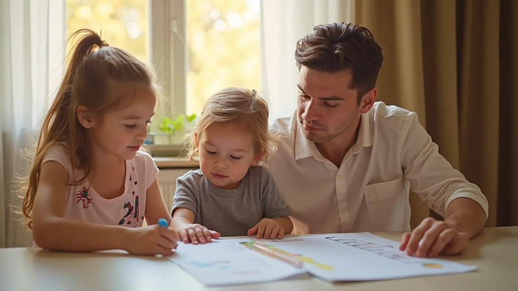 Родители и дети обсуждают финансовое будущее дома