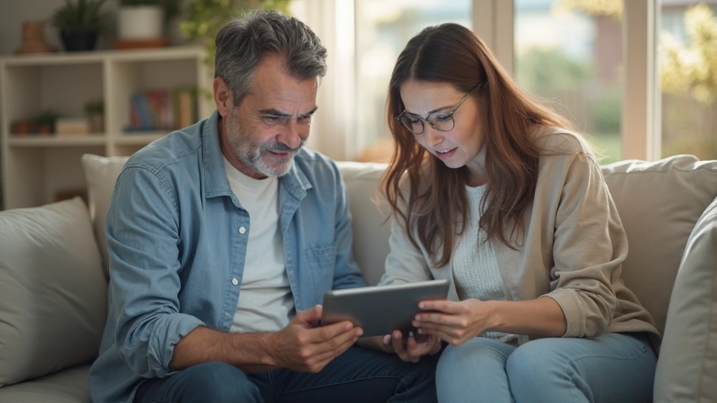 Family financial tracking dashboard with charts and expense categories on tablet