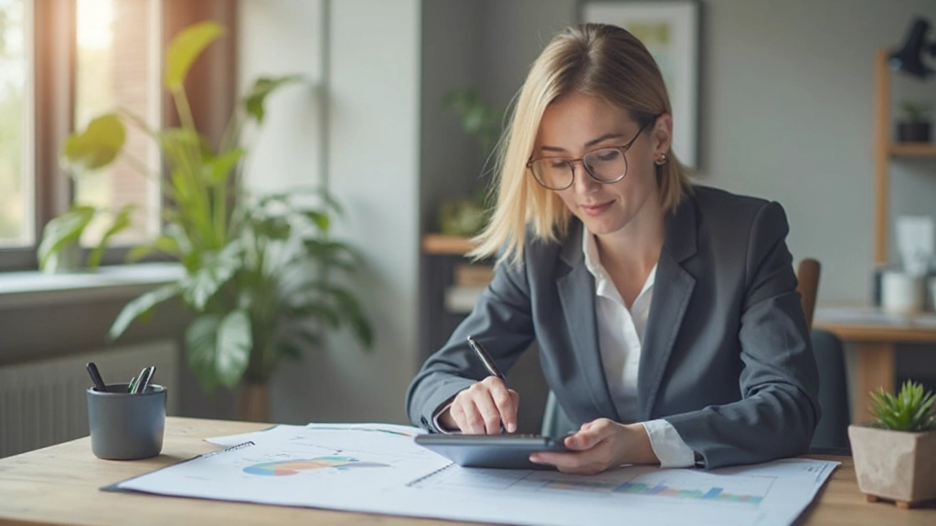 Профессиональное рабочее место с документами по планированию бюджета и калькулятором на столе